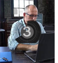 Person typing into laptop with countdown clock superimposed on them