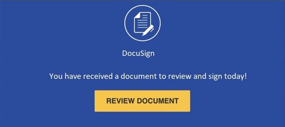 Screenshot of supposed DocuSign message, with above text.