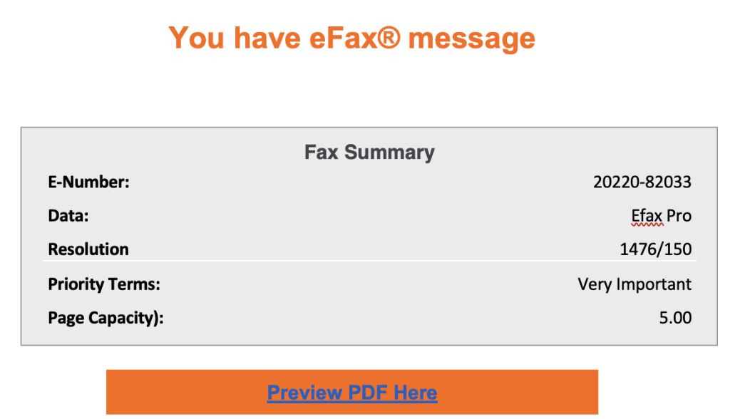 You have dFax message invoice showing above text