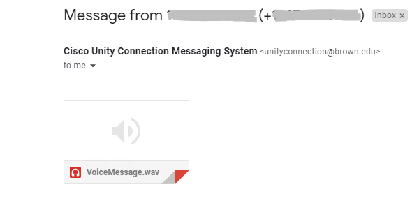 Legitimate voicemail screenshot